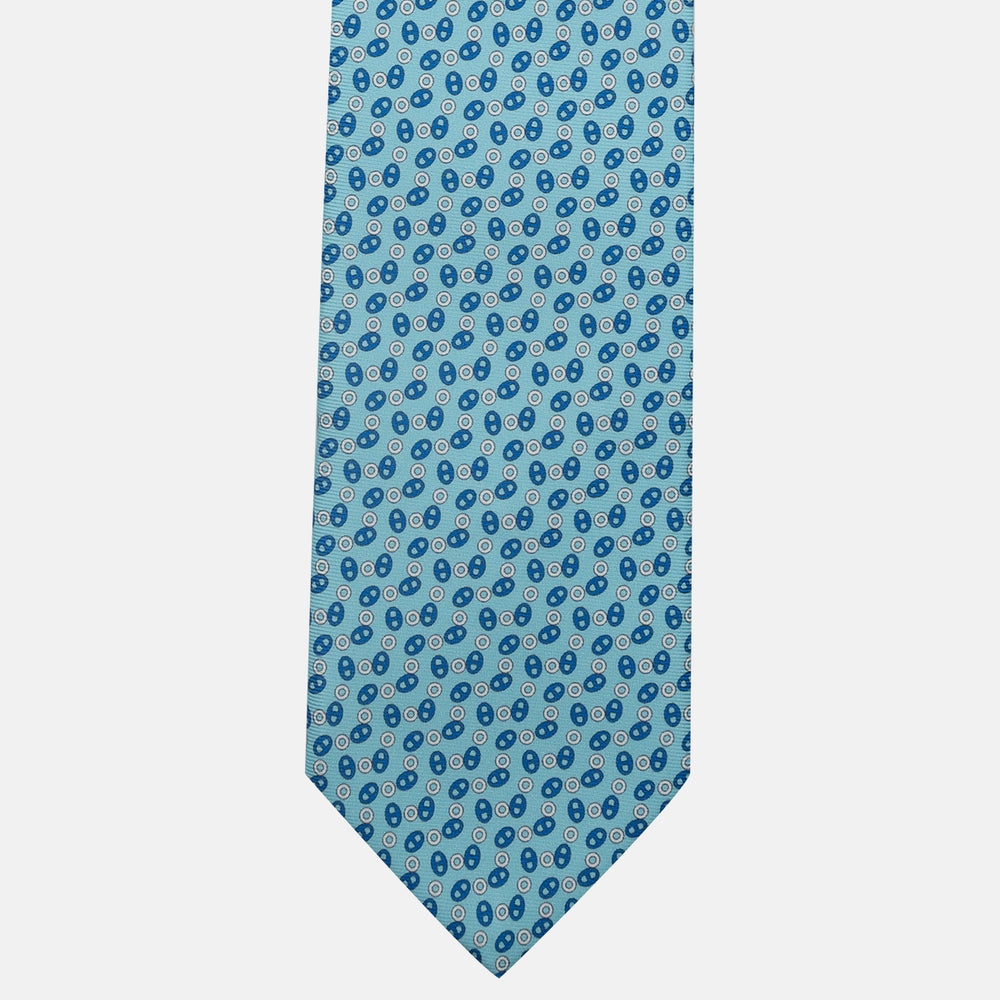 3-Fold Silk Tie, Micro Pattern, Light Blue - JA059582_1