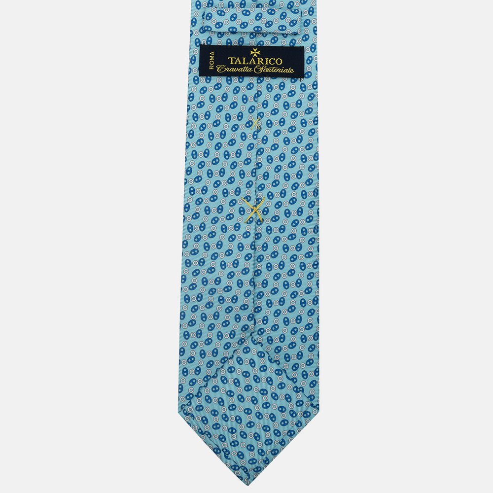 3-Fold Silk Tie, Micro Pattern, Light Blue - JA059582_1