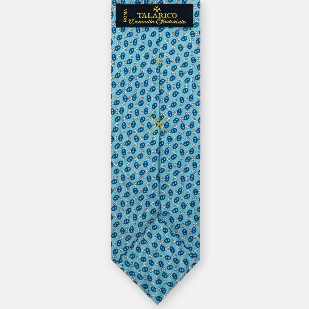 3-Fold Silk Tie, Micro Pattern, Aqua - JA059582_1 T