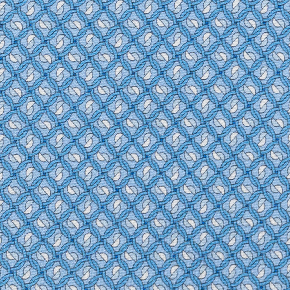 3-Fold Silk Tie, Chain Pattern, Light Blue - JA059624_2