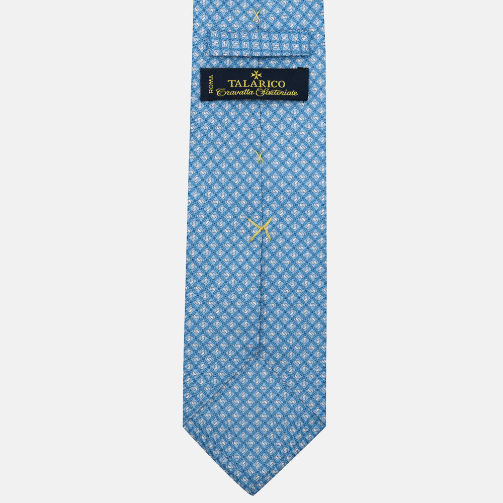 3-Fold Silk Tie, Chain Pattern, Light Blue - JA059624_2