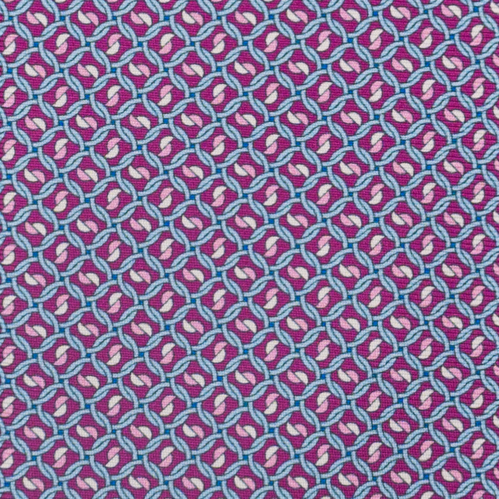Cravatta 3 pieghe in Seta, Fantasia Geometrica, Magenta - JA059624_3 T