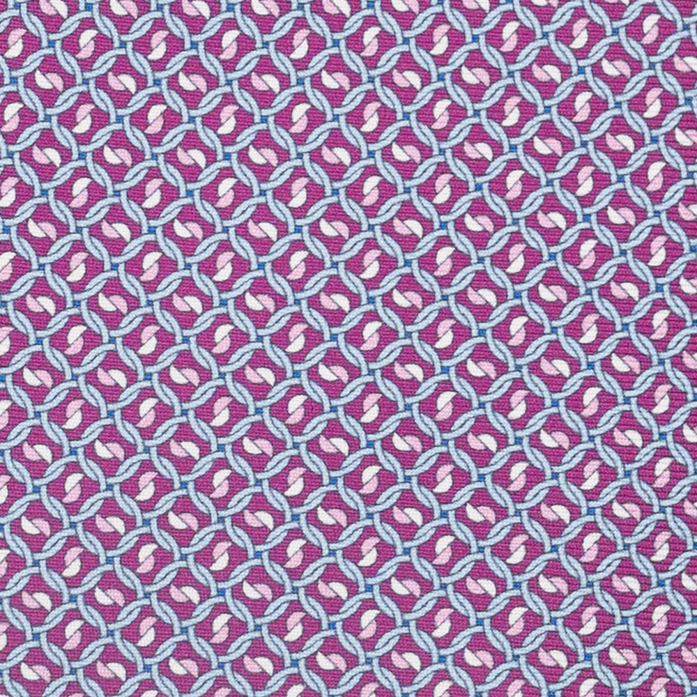 3-Fold Silk Tie, Chain Pattern, Magenta - JA059624_3