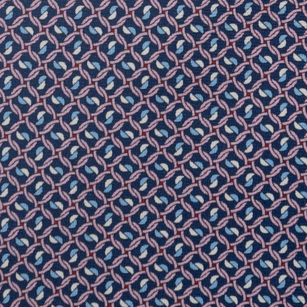 3-Fold Silk Tie, Chain Pattern, Blue Pink - JA059624_4