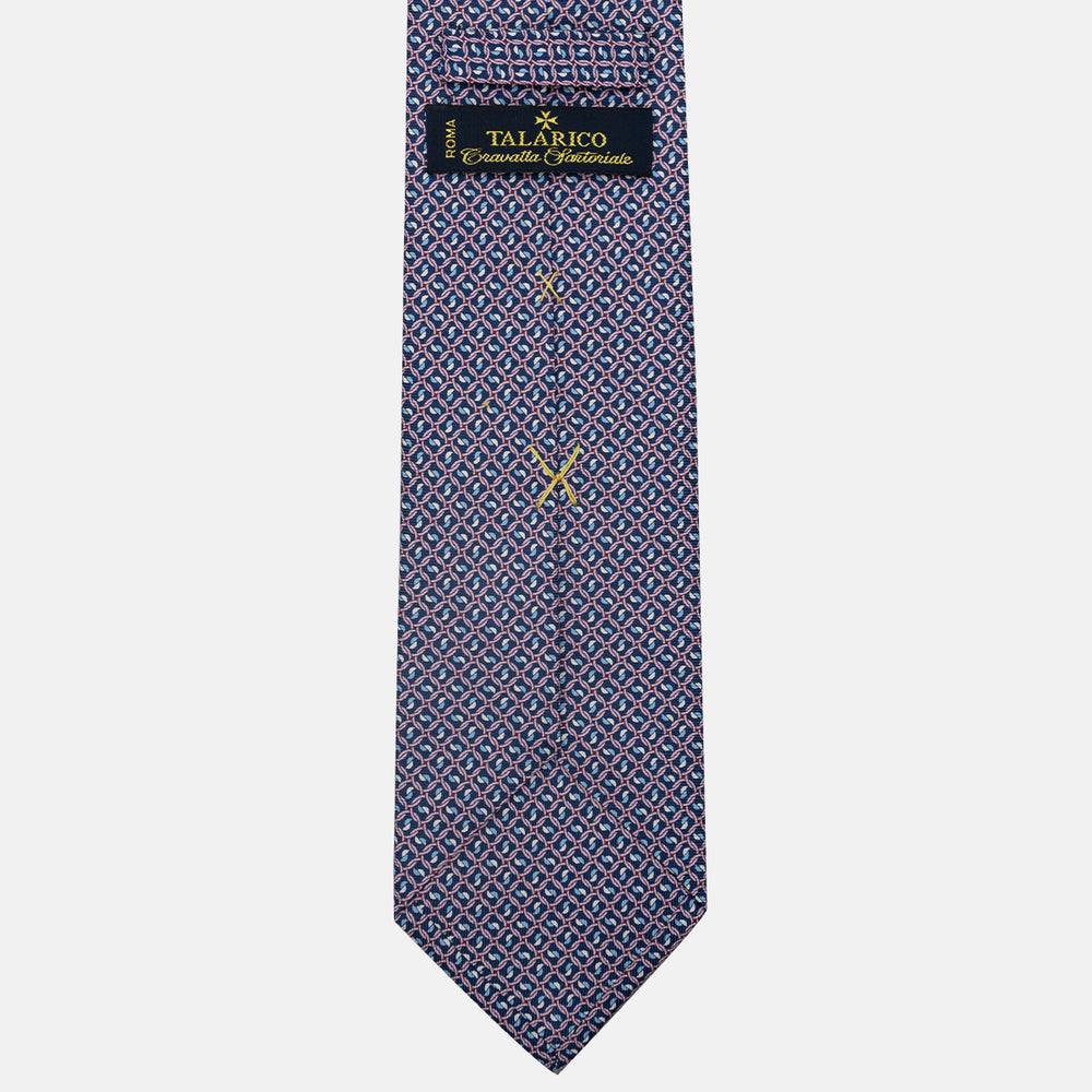 3-Fold Silk Tie, Chain Pattern, Blue Pink - JA059624_4