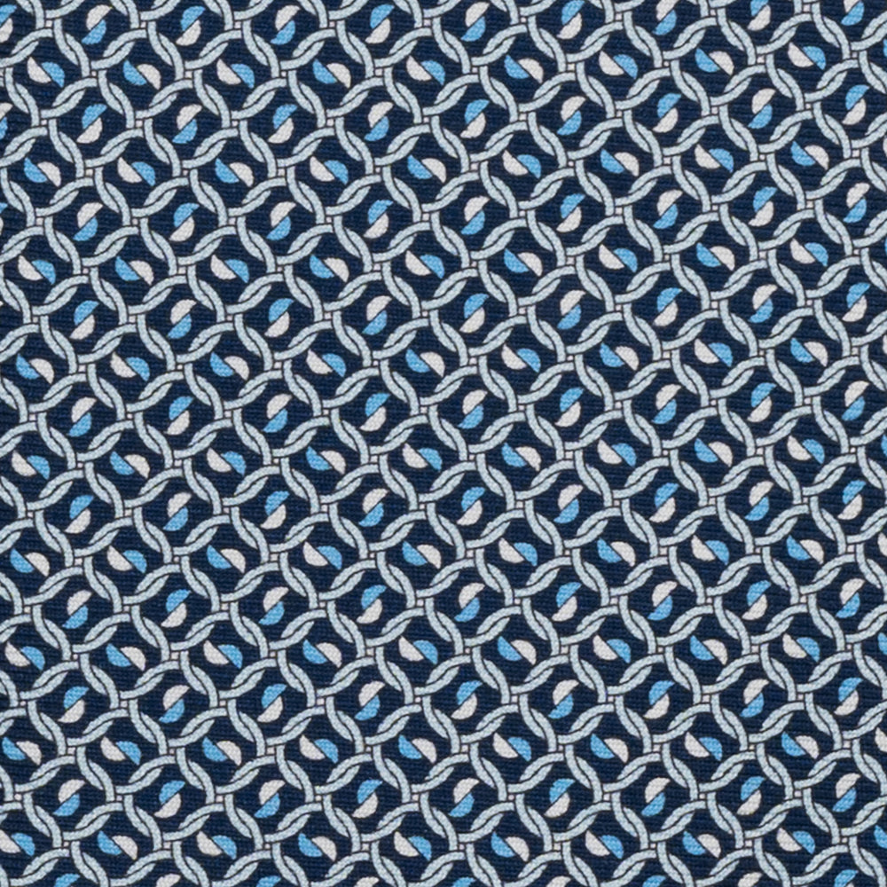 Cravatta 3 pieghe in Seta, Geometrica, Blu Celeste - JA059624_7 T