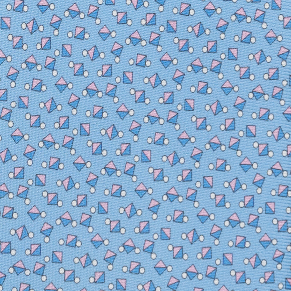 Cravatta 3 pieghe in Seta, Micro Fantasia, Celeste Rosa - JA059629_2