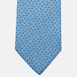 3-Fold Silk Tie, Micro Pattern, Light Blue - JA059629_3