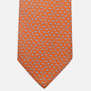 3-Fold Silk Tie, Micro Pattern, Orange - JA059629_4
