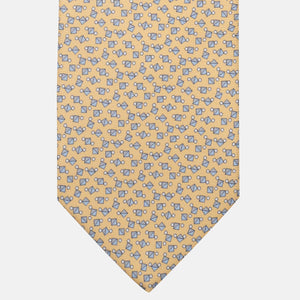 3-Fold Silk Tie, Micro Pattern, Yellow - JA059629_5