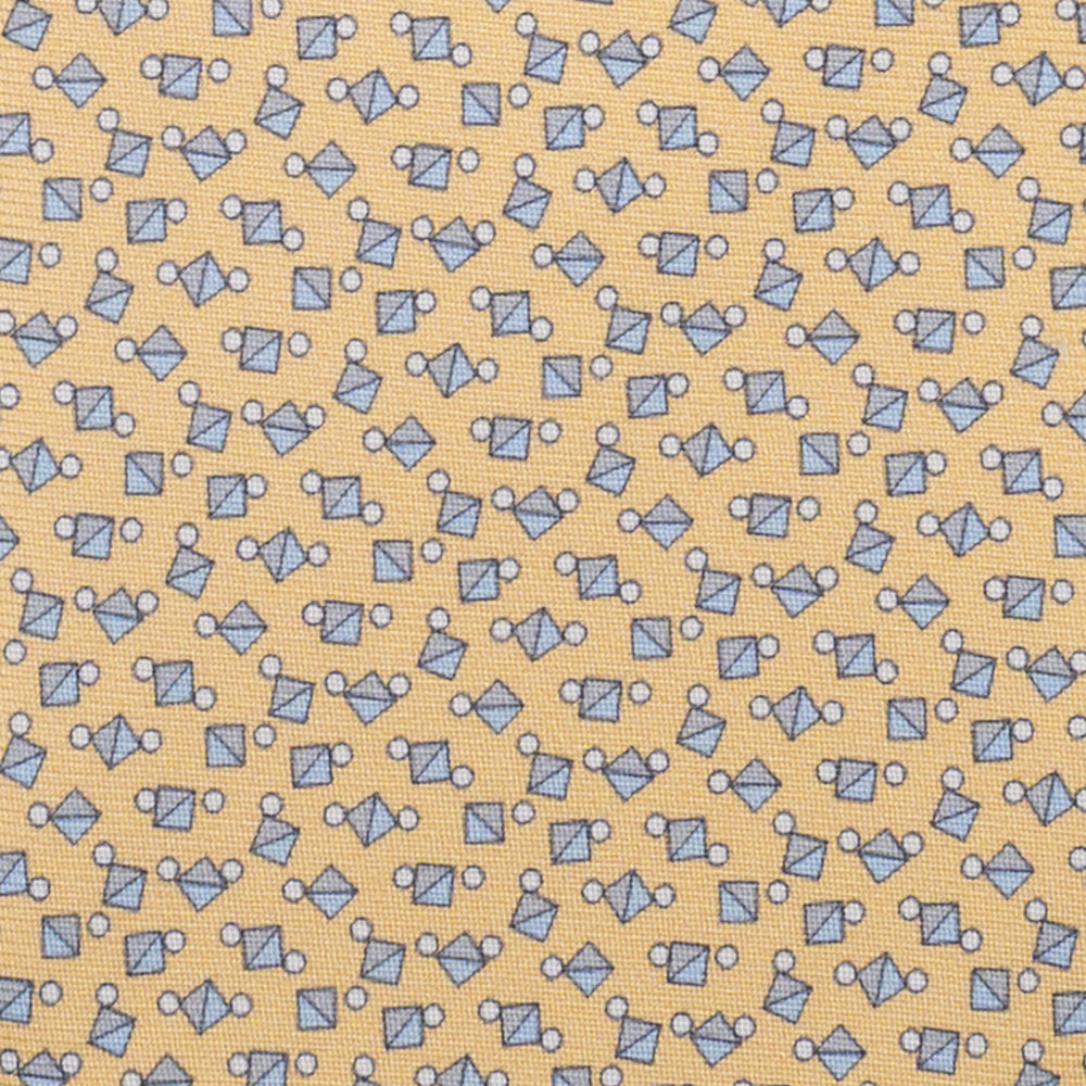 3-Fold Silk Tie, Micro Pattern, Yellow - JA059629_5