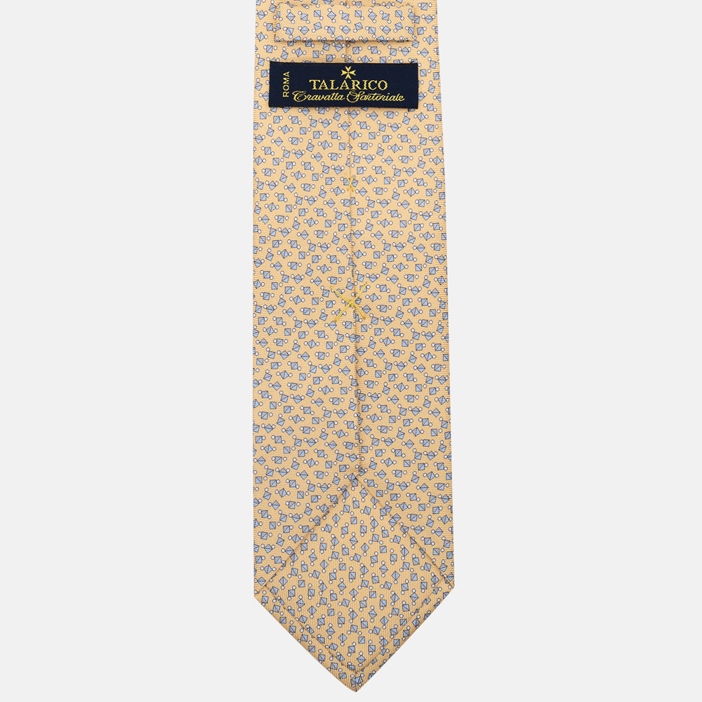 3-Fold Silk Tie, Micro Pattern, Yellow - JA059629_5