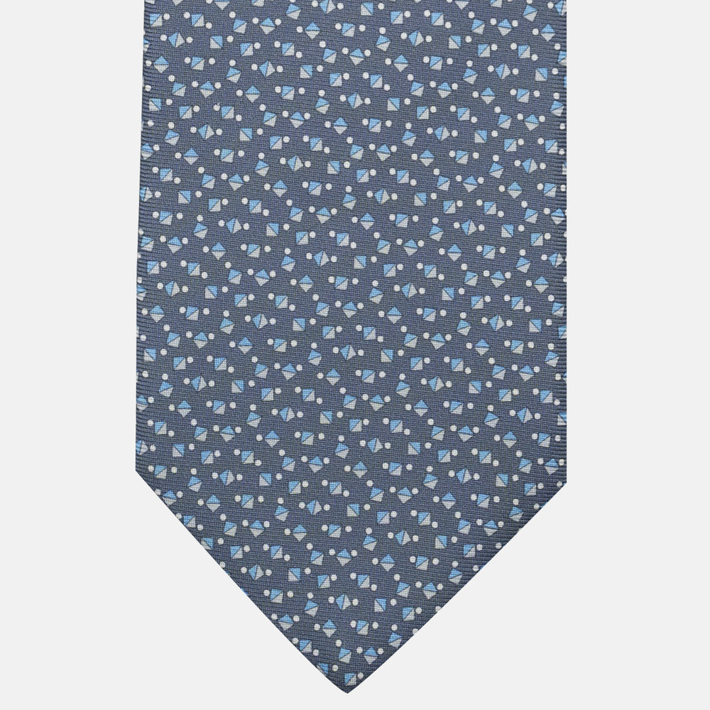 3-Fold Silk Tie, Micro Pattern, Grey - JA059629_6