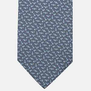 3-Fold Silk Tie, Micro Pattern, Grey - JA059629_6