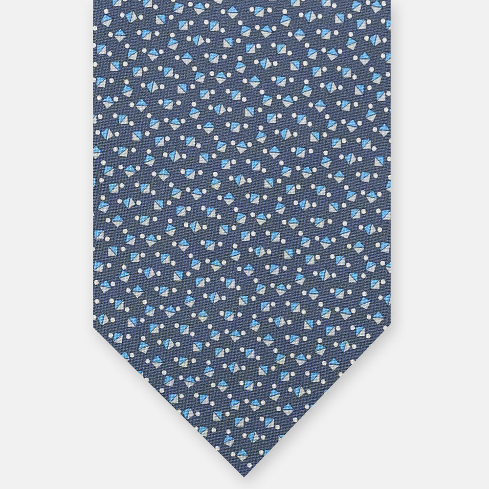 3-Fold Silk Tie, Micro Pattern, Grey - JA059629_6 T