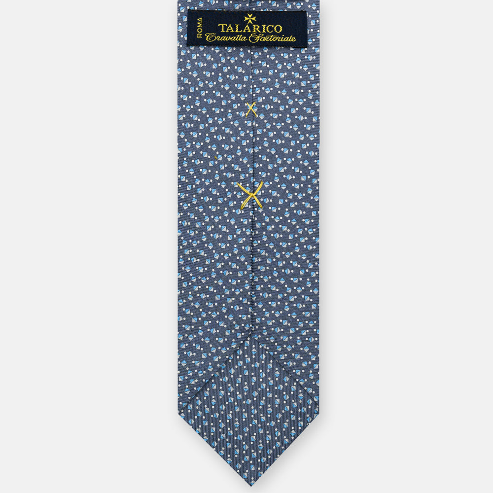 3-Fold Silk Tie, Micro Pattern, Grey - JA059629_6 T