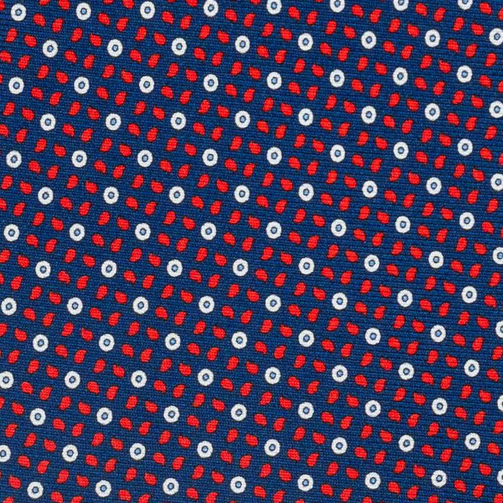 3-fold Silk Tie, Floral, Blue Red - JA059632_1 T