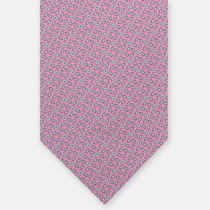 3-Fold Silk Tie, Floral Pattern, Pink - JA059632_3 T