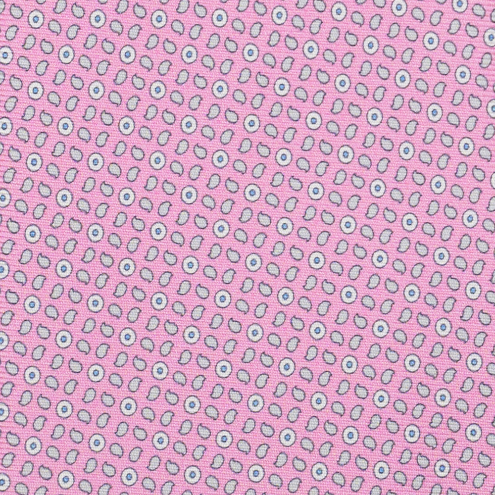 3-Fold Silk Tie, Micro Pattern, Pink - JA059632_3
