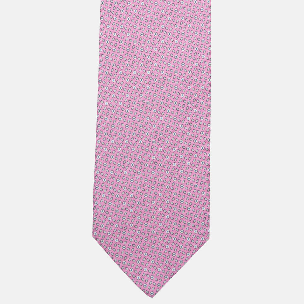 3-Fold Silk Tie, Micro Pattern, Pink - JA059632_3