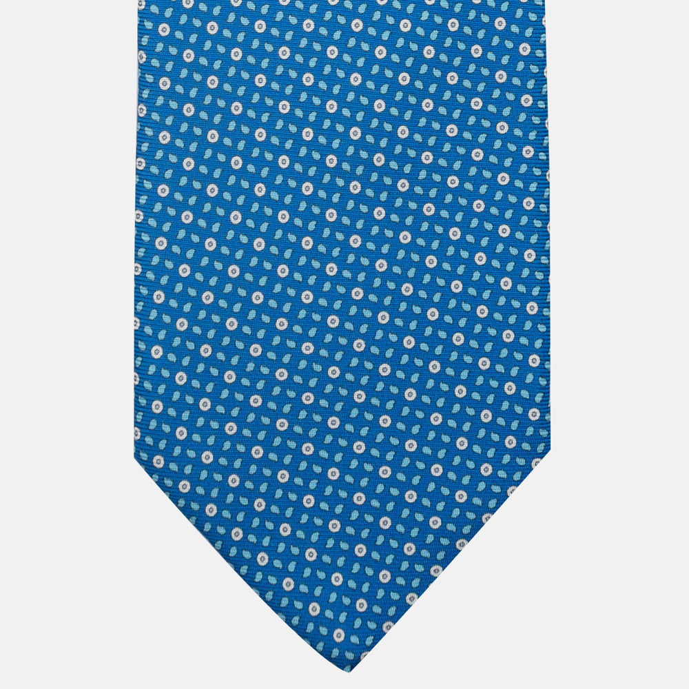 3-Fold Silk Tie, Micro Pattern, Light Blue - JA059632_4