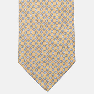 3-Fold Silk Tie, Micro Pattern, Yellow - JA060092_2