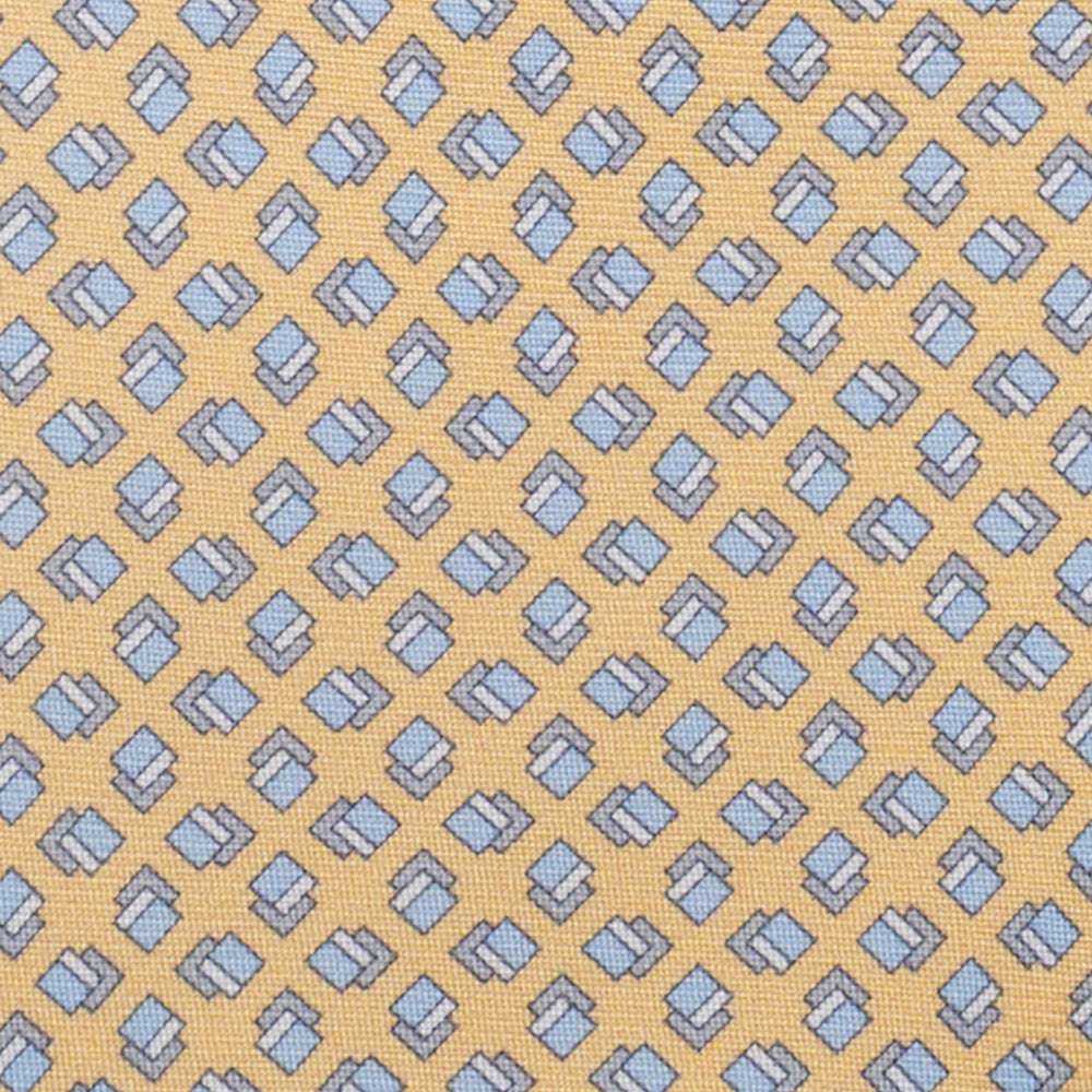 3-Fold Silk Tie, Micro Pattern, Yellow - JA060092_2