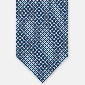 3-Fold Silk Tie, Floral Pattern, Light Blue - JA060096_10 T