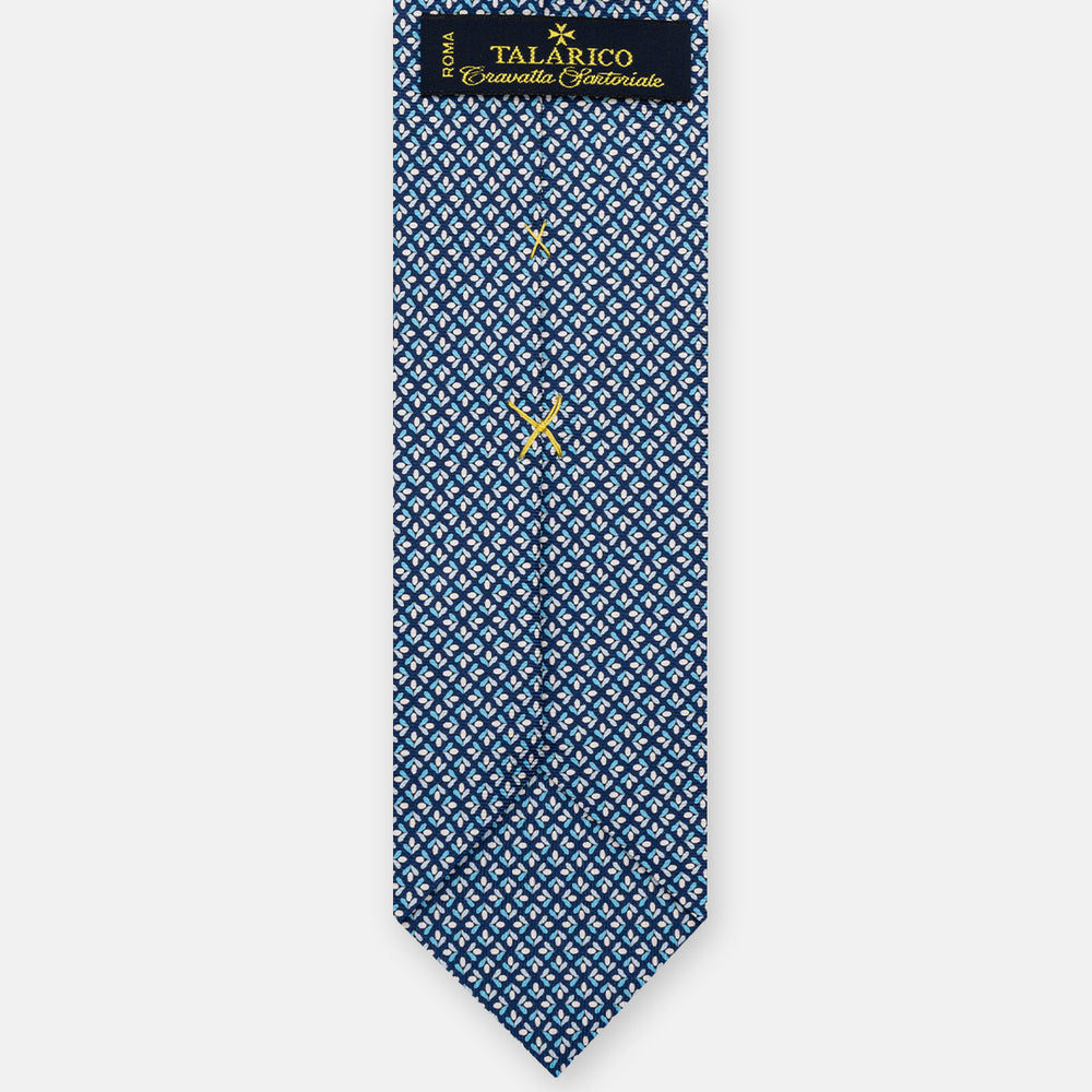 3-Fold Silk Tie, Floral Pattern, Light Blue - JA060096_10 T