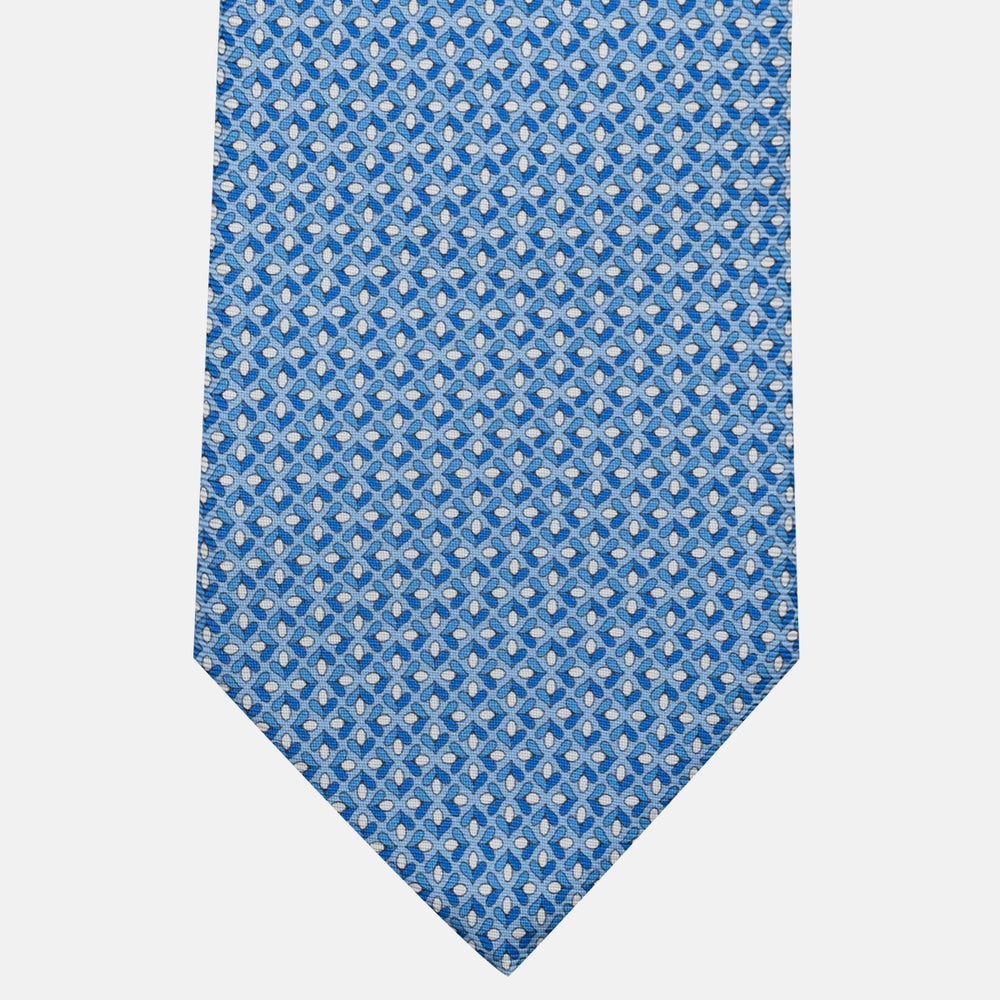 3-Fold Silk Tie, Floral Pattern, Light Blue - JA060096_2