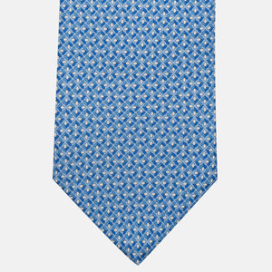 Cravatta 3 pieghe in Seta, Fantasia Floreale, Celeste - JA060096_2
