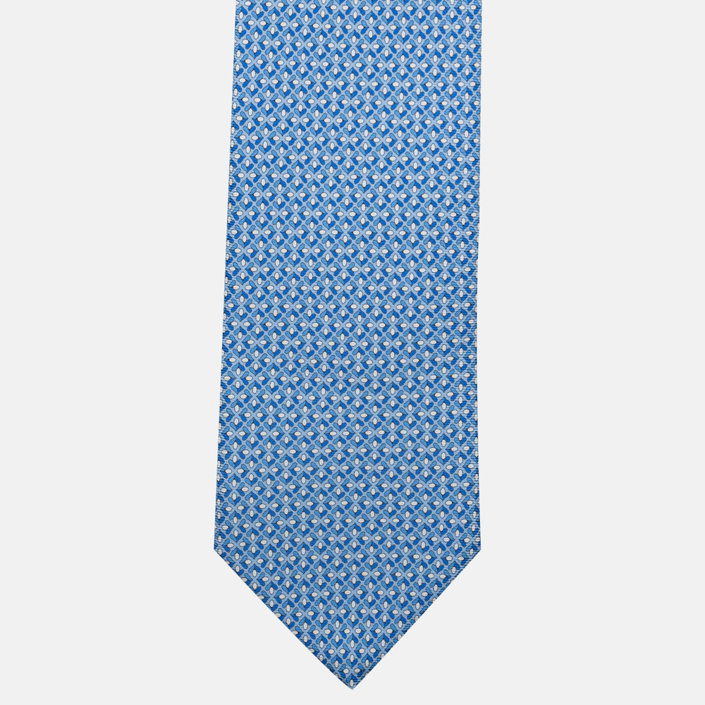 3-Fold Silk Tie, Floral Pattern, Light Blue - JA060096_2