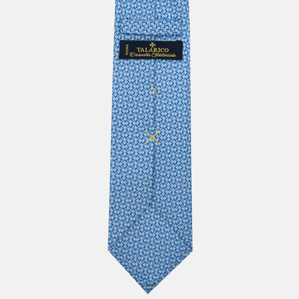 3-Fold Silk Tie, Floral Pattern, Light Blue - JA060096_2