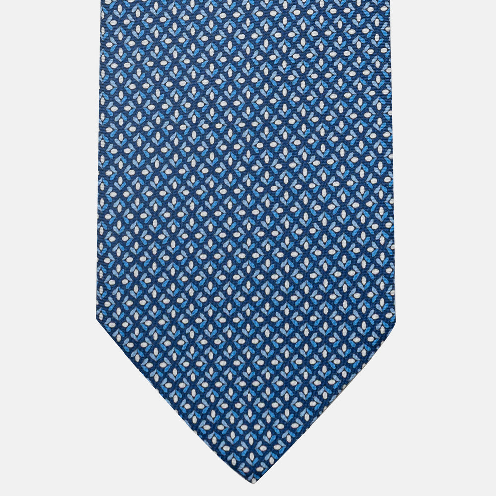 3-Fold Silk Tie, Floral Pattern, Light Blue - JA060096_3
