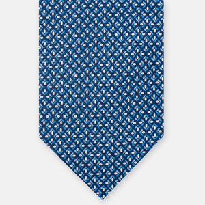 3-Fold Silk Tie, Floral Pattern, Light Blue - JA060096_3 T