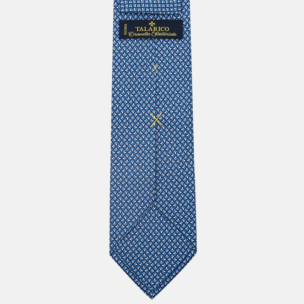 3-Fold Silk Tie, Floral Pattern, Light Blue - JA060096_3