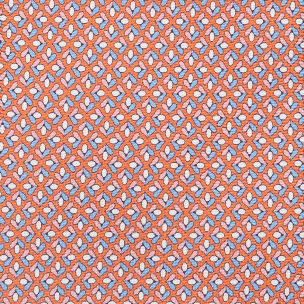 3-Fold Silk Tie, Floral Pattern, Orange - JA060096_4