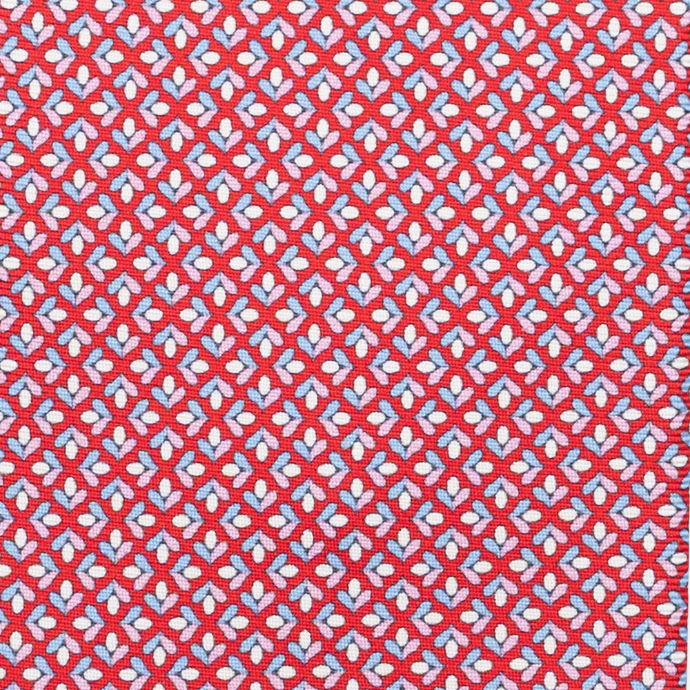 Cravatta 3 pieghe in Seta, Fantasia Floreale, Rosso - JA060096_5