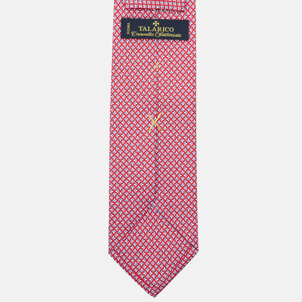 Cravatta 3 pieghe in Seta, Fantasia Floreale, Rosso - JA060096_5