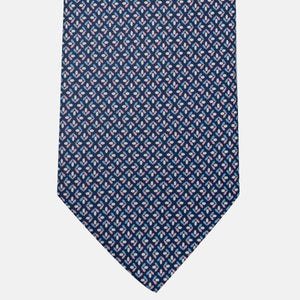 Cravatta 3 pieghe in Seta, Fantasia Floreale, Blu Rosa - JA060096_8