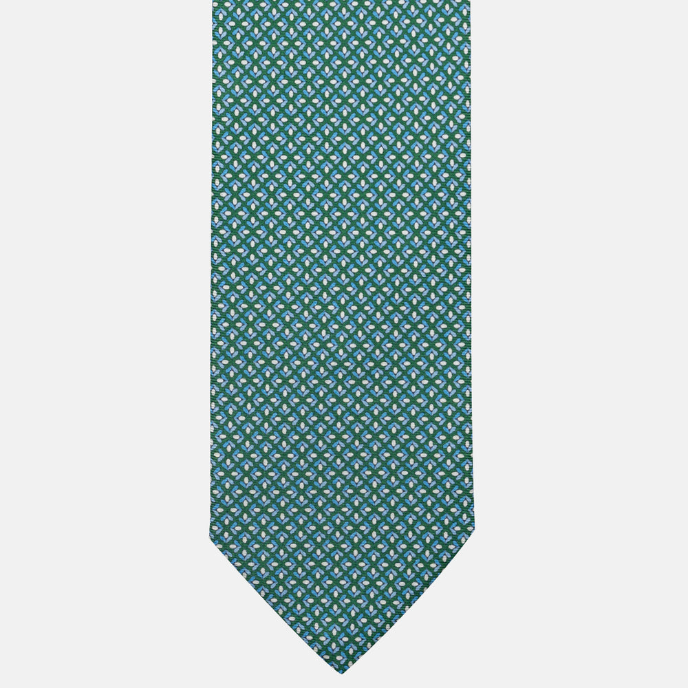 3-Fold Silk Tie, Floral Pattern, Green - JA060096_9
