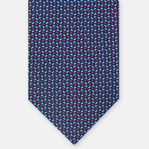 Silk 3-fold Tie, Micro Pattern, Blue Red - JA061851_1 T