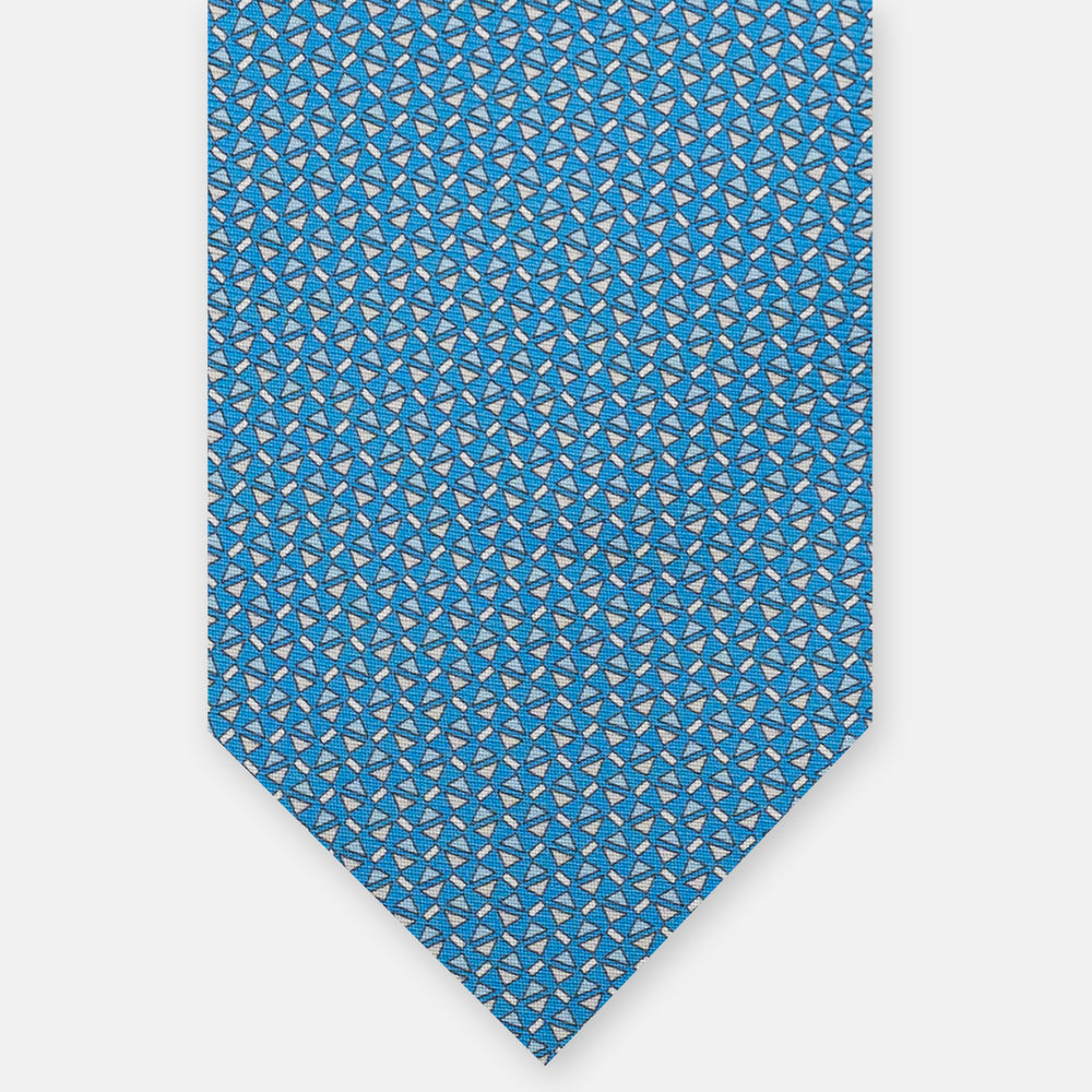 3-Fold Silk Tie, Micro Pattern, Light Blue - JA061851_2 T