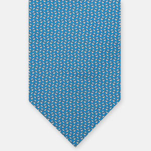 3-Fold Silk Tie, Micro Pattern, Light Blue - JA061851_2 T