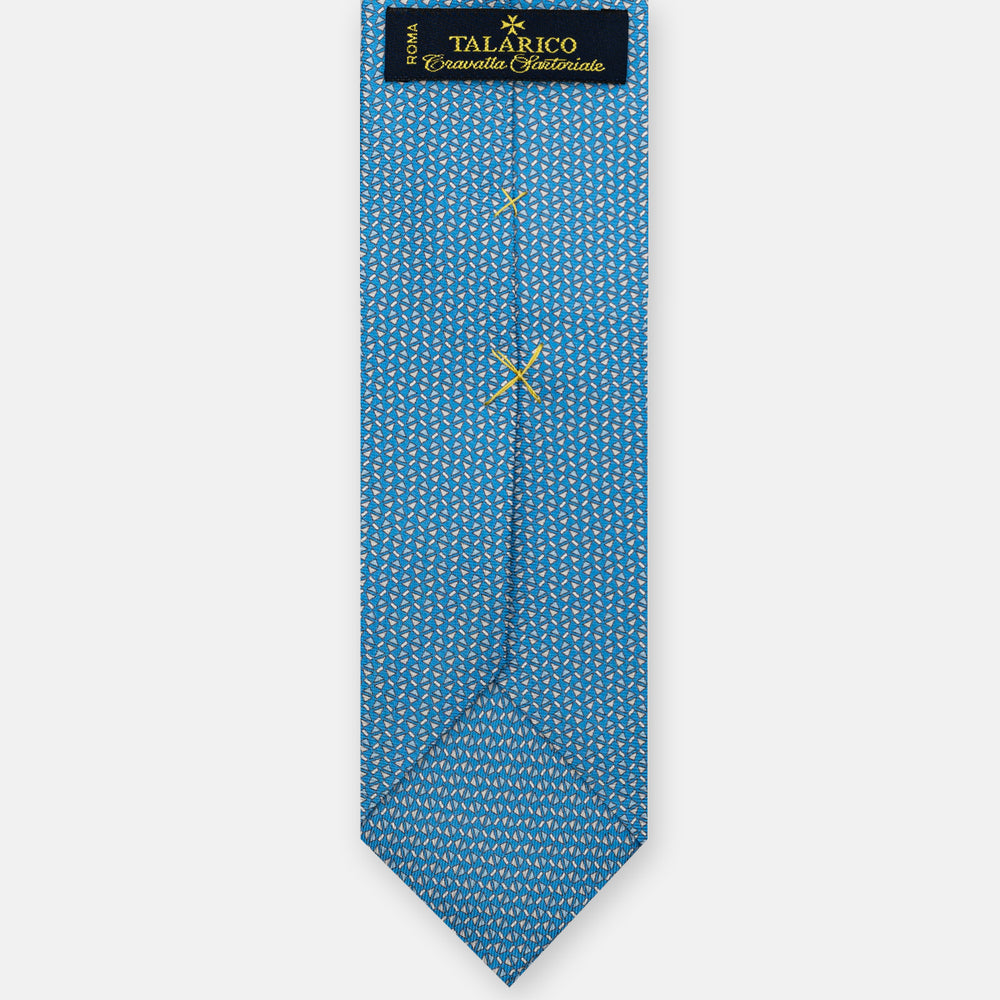 3-Fold Silk Tie, Micro Pattern, Light Blue - JA061851_2 T