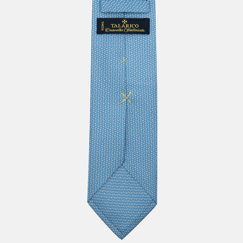 3-Fold Silk Tie, Micro Pattern, Light Blue - JA061851_2