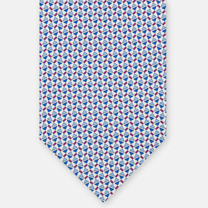 3-Fold Silk Tie, Micro Pattern, White - JA061851_3 T