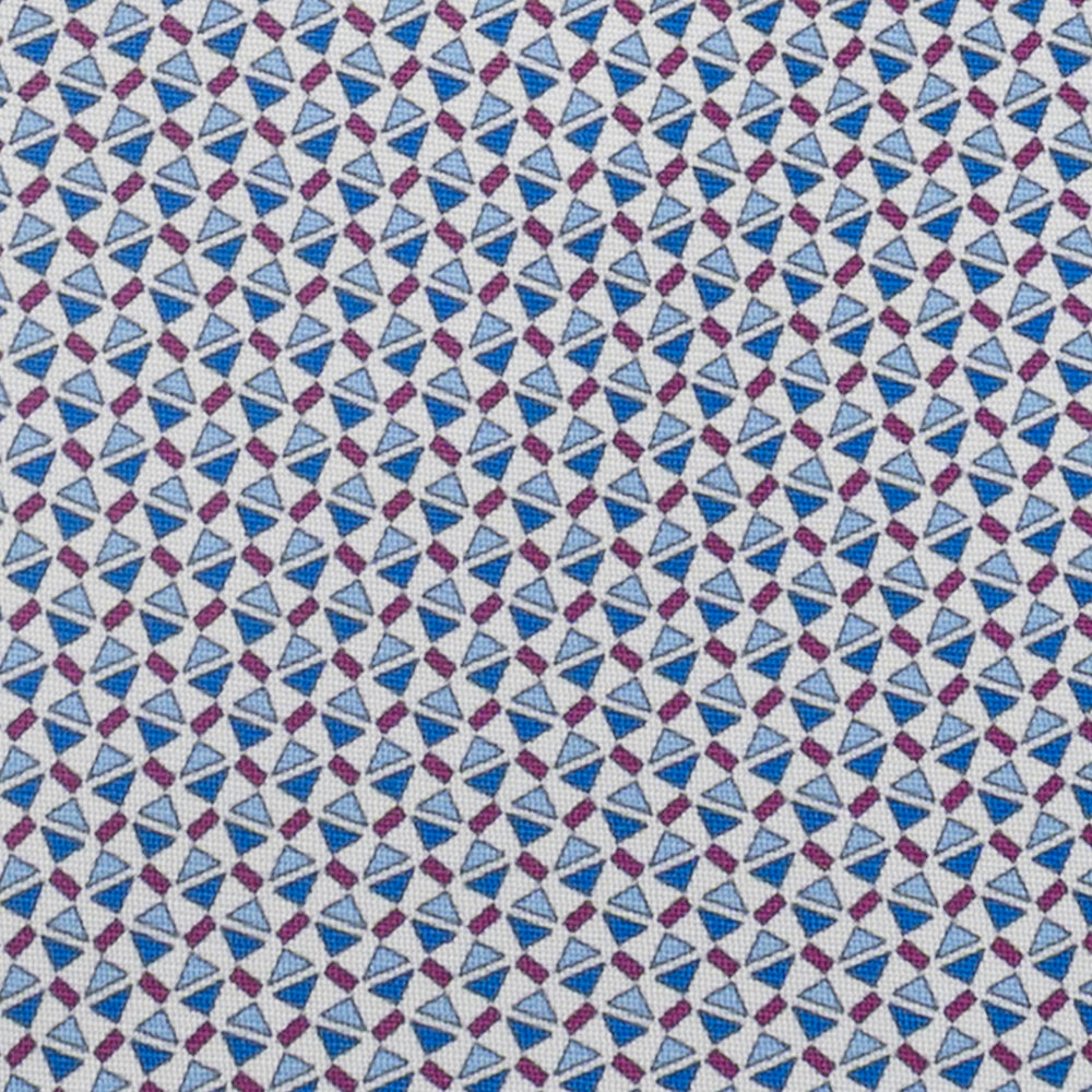 3-Fold Silk Tie, Micro Pattern, White - JA061851_3