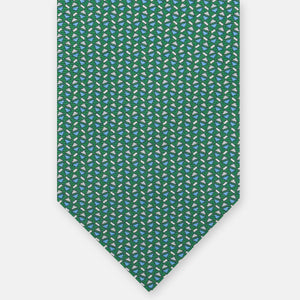 3-Fold Silk Tie, Micro Pattern, Green - JA061851_4 T