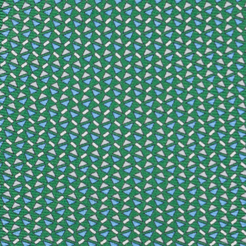 Cravatta 3 pieghe in Seta, Micro Fantasia, Verde - JA061851_4 T